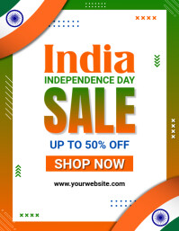 White Maximalist India Independence Day Sale  Flyer (us Letter) template