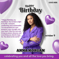 White Maximalist Instagram Post for birthday flyer template