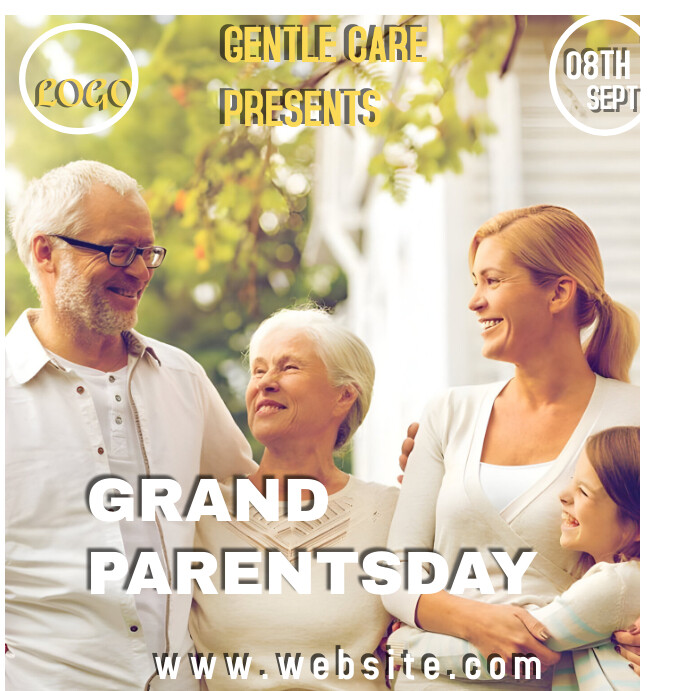 White Maximalist Instagram Post Grand parents Template | PosterMyWall