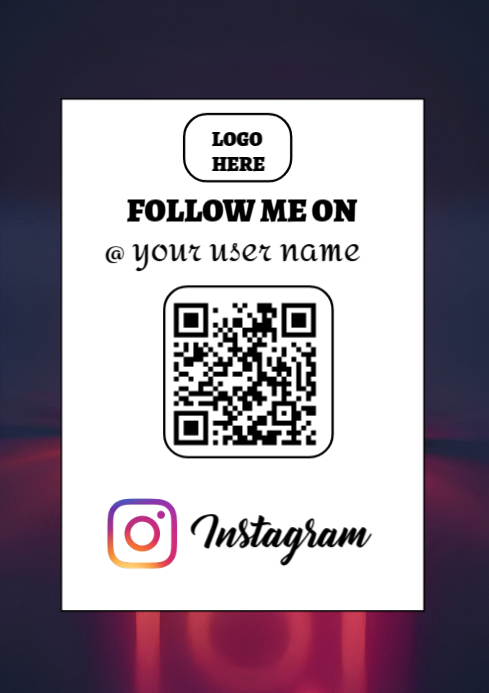 White Maximalist Instagram Scan Flyer  A4 template