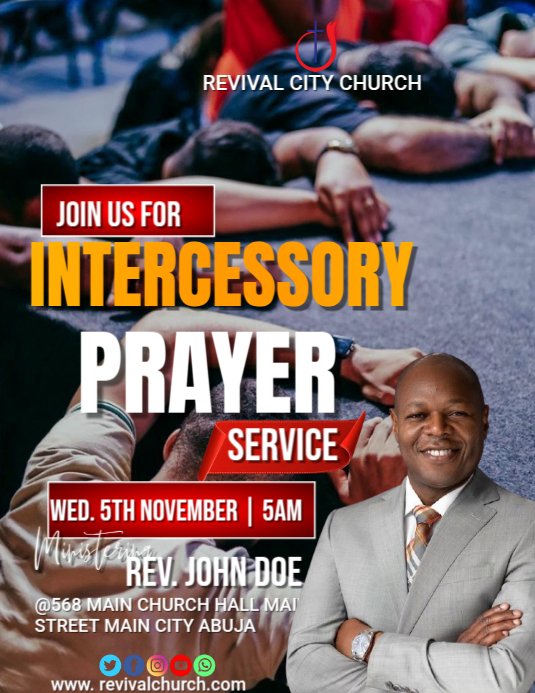 White Maximalist Intercessory Prayer Service Template Flyer (us Letter ...