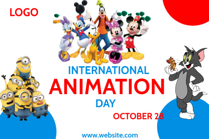White Maximalist International Animation Day Poster Template | PosterMyWall