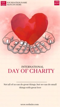 White Maximalist International Day Of Charity Instagram Story template
