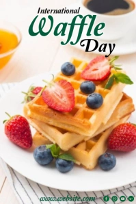 White Maximalist International Waffle Day Pinterest Graphic template