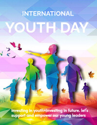 White Maximalist International Youth Day Flyer (us Letter) Pamflet (Letter AS) template