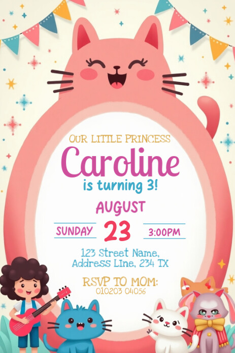White Maximalist Invitation Birthday Gracie's Corner Pinterest Graphic template
