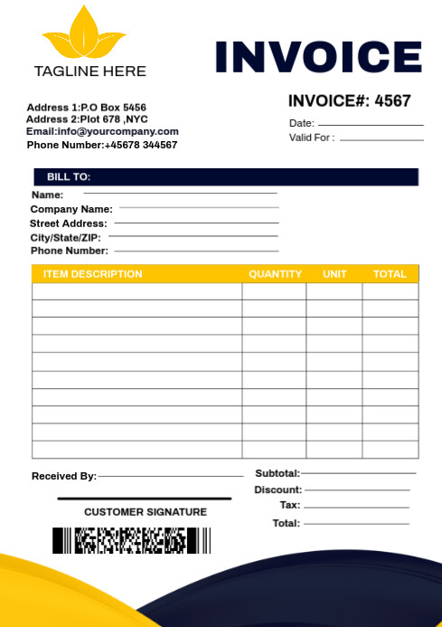 White Maximalist Invoice Template A4