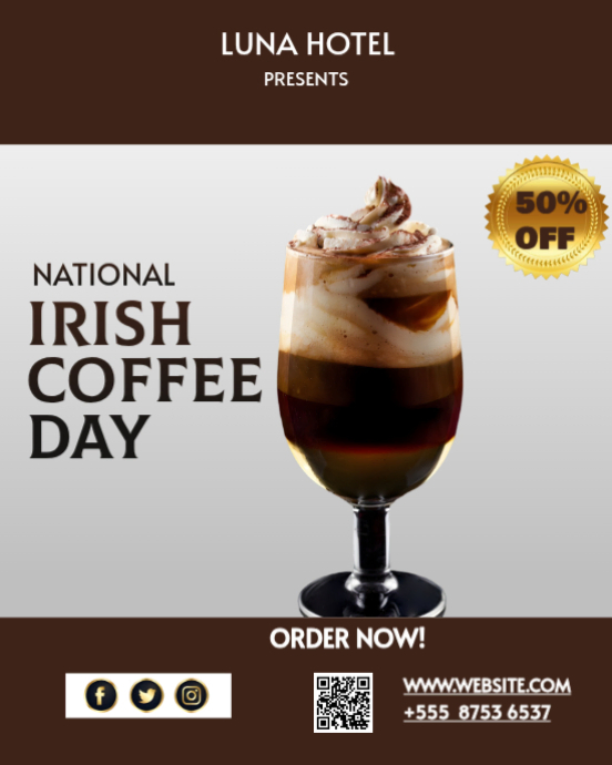Irish Coffee Day Promotion Template | PosterMyWall
