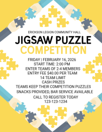 White Maximalist Jigsaw Puzzle Competition Flyer (us Letter) template
