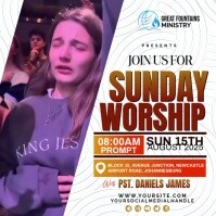 White Maximalist Join Us For Sunday Worship Video Flyer – Church Service Invitation Template Instagr Instagram Post