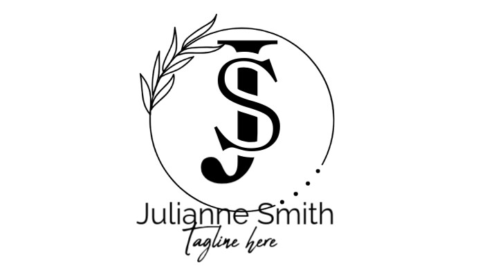 White Maximalist Js Logo Design Template  Digital Display (16:9)