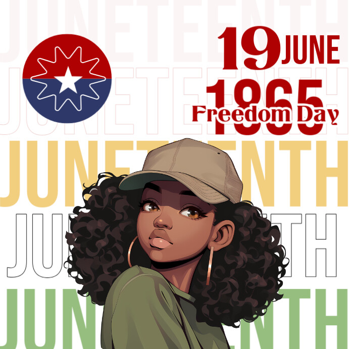 White Maximalist Juneteenth Freedom Day Instagram Post Template ...