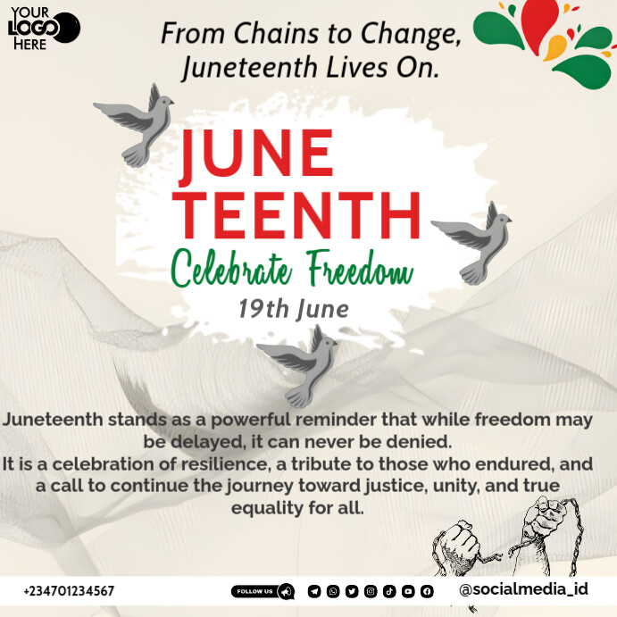 Copy of White Maximalist Juneteenth Instagram Post | PosterMyWall