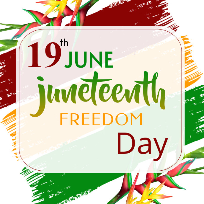 White Maximalist Juneteenth Instagram Post Template | PosterMyWall