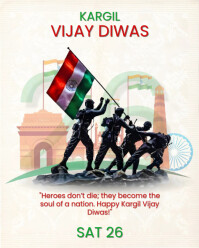 White Maximalist Kargil Vijay Diwas Instagram Portrait template