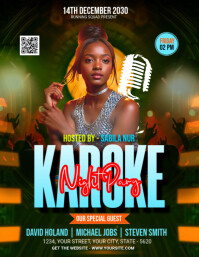 White Maximalist Karoke Flyer (us Letter) template