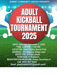 White Maximalist Kickball Tournament Flyer (us Letter) template