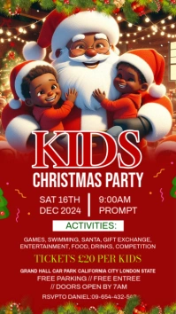 White Maximalist Kids Christmas Party Invitation Template Instagram Story Instagram-verhaal