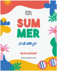 White Maximalist Kids Summer Design Template  Instagram Portrait