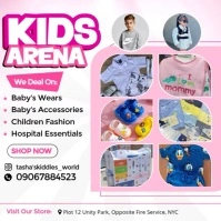 White Maximalist Kids Wears And Fashion Design Template  Instagram Post