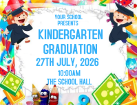 White Kindergarten Graduation Flyer Template