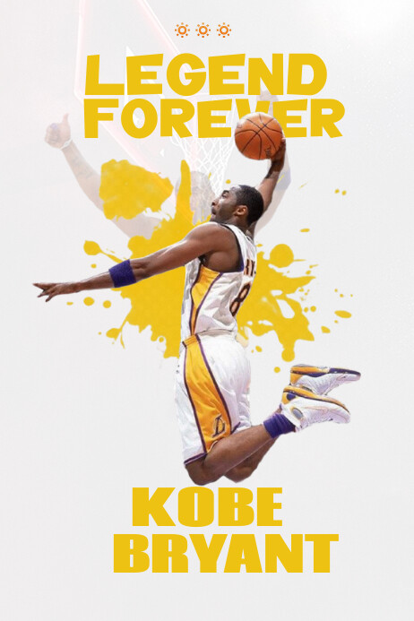 White Maximalist Kobe Bryant Poster template