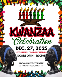 White Maximalist Kwanzaa Instagram Portrait template