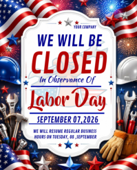 Branco Labor Day Closure Announcement Instagram Portrait Template