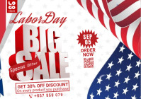 White Maximalist Labor Day Sales  A4 template