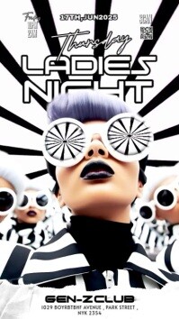 White Maximalist Ladies Night Instagram Story template