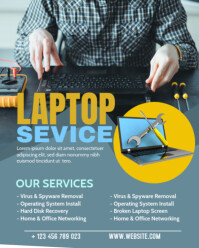 White Maximalist Laptop Service Banner Ad Instagram Portrait template