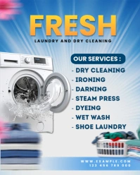 White Maximalist Laundry Services Instagram Portrait template