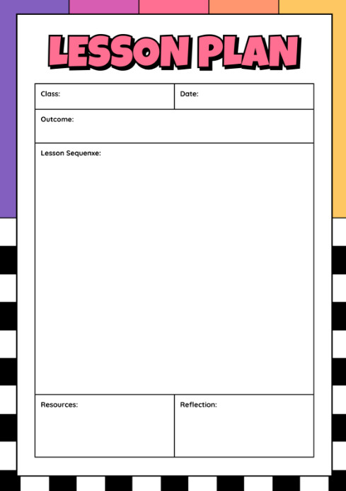 White Maximalist Lesson Plan Template  A4