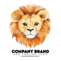 White Maximalist Lion Logo โลโก้ template