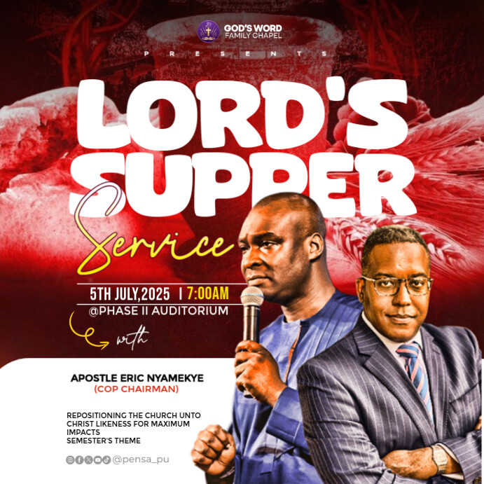 White Maximalist Lord's Supper Service  Instagram Post template