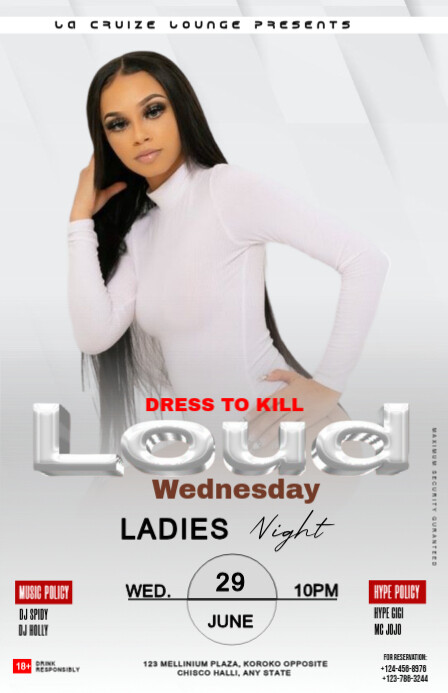 White Maximalist Loud Wednesday  Half Page Wide Halfbladsy Breed template