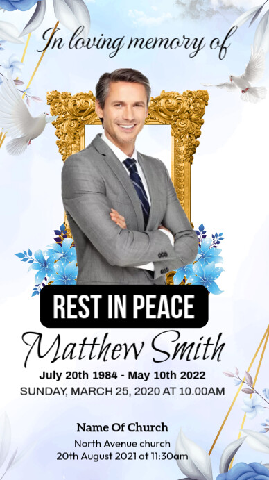 White Maximalist Loving Memory Template Digital Display (9:16)