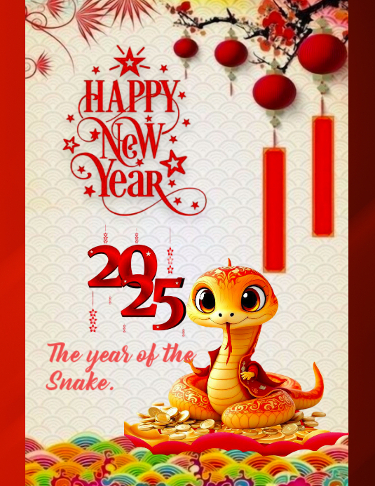 Copy of White Maximalist Lunar New Year Flyer (us Letter) | PosterMyWall