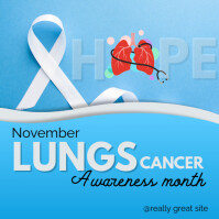 White Maximalist Lungs Cancer Awareness Month  Instagram Post template