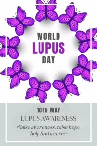 White Maximalist Lupus Awareness Day Pinterest Graphic template