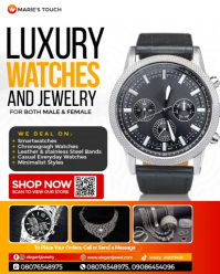 White Maximalist Luxury Watch Sales Template  Instagram Portrait