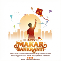 White Maximalist Makar Sankranti Instagram Post template