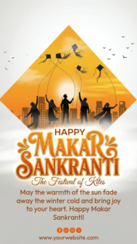White Maximalist Makar Sankranti Instagram Story template