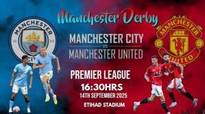 White Maximalist Manchester City Vs Manchester United  Twitter Post template