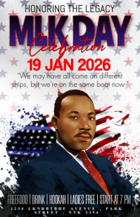 White Maximalist Martin Luther King Half Page Wide template