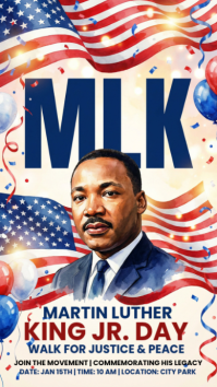 White Maximalist Martin Luther King Jr. Day, Instagram Story template
