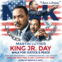 White Maximalist Martin Luther King Jr. Day Instagram Post Instagram-bericht template