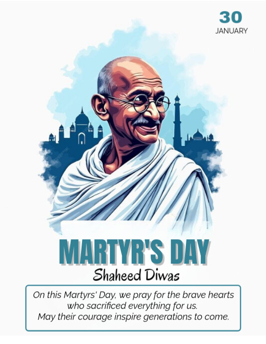 Copy of White Maximalist Martyr's Day Flyer (us Letter) | PosterMyWall