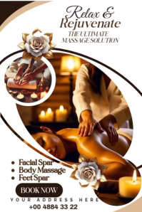 White Maximalist Massage  Poster template