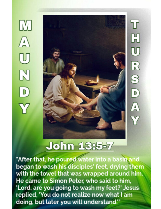White Maximalist Maundy Thursday  Flyer (us Letter) Pamflet (VSA Brief) template